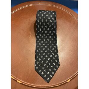 Lane Crawford Ltd Hong Kong Men's Black 100% Silk Tie‎ Floral Necktie England